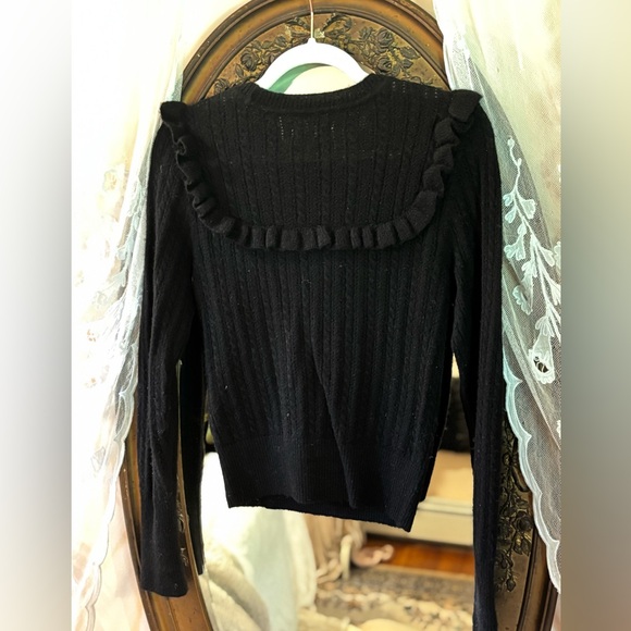 Dôen Black Tamarind Ruffle Alpaca Pullover Sweater - Picture 8 of 11